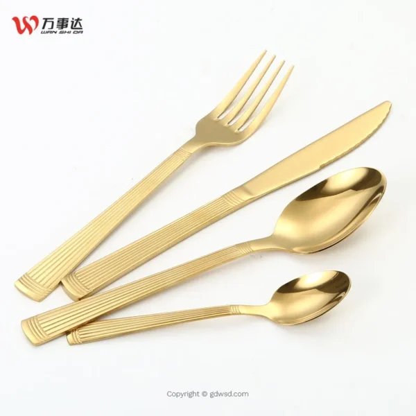 WSD1707 wholesale sliver gold flatware luxury cutlery set