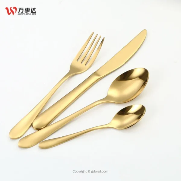 wsd1117 bulk flatware luxury cutlery set sliver gold