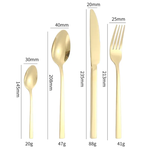 wsd1117 bulk flatware luxury cutlery set sliver gold (复制)